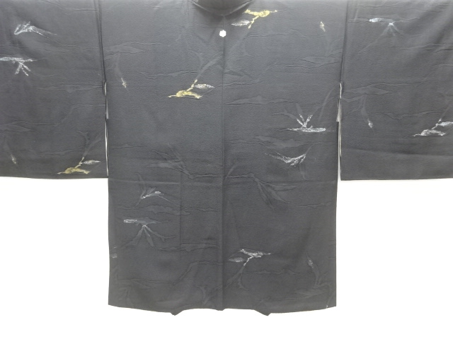 大正ロマン　抽象模様織り出し一つ紋羽織